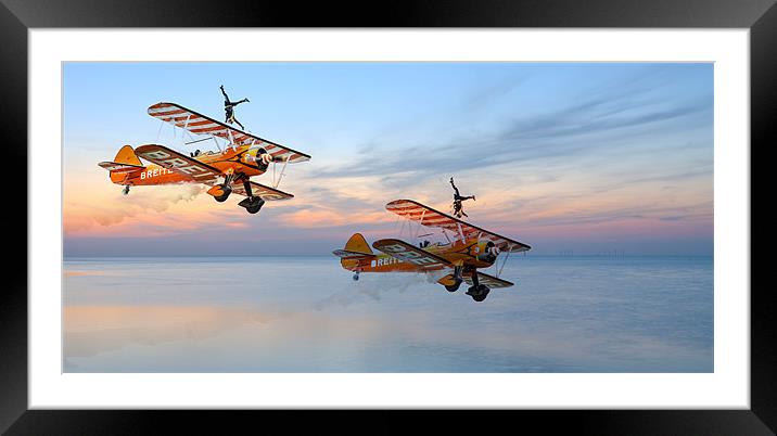 Breitling Wingwalkers Sunset Framed Mounted Print by Robert  Radford