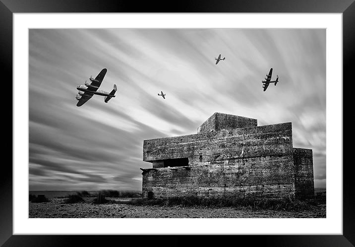 WW2 Pill Box Framed Mounted Print by Robert  Radford