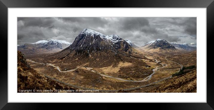Glen Coe Mountain Range Framed Mounted Print by nick coombs
