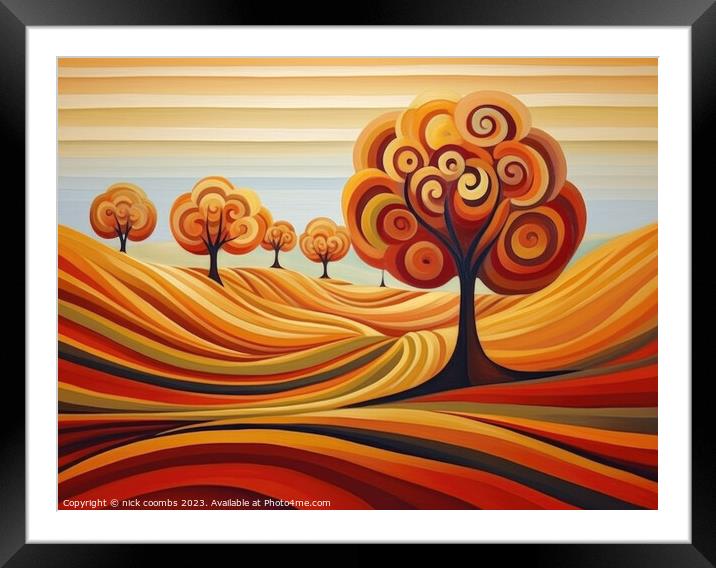 Rolling Hills in Autumn Framed Mounted Print by nick coombs