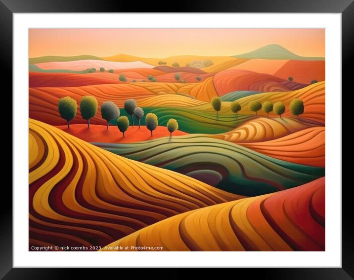 Futuristic Ploughed Fields Framed Mounted Print by nick coombs
