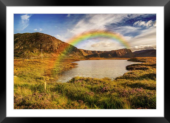 Rainbow and the Loch Framed Mounted Print by nick coombs
