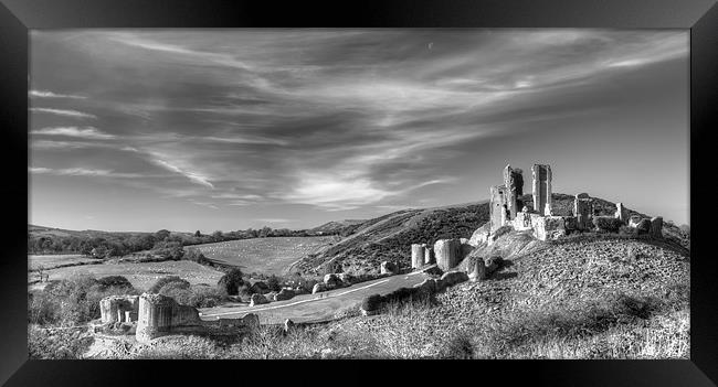 Corfe Castle Framed Print by Terry Luckings