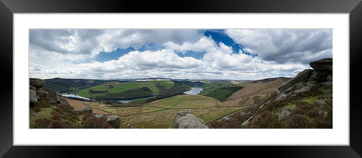 LADYBOWER PANORAMA Framed Mounted Print by Terry Luckings