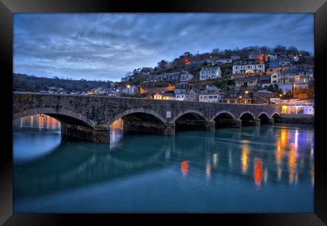 View across the East Looe river Framed Print by Terry Luckings