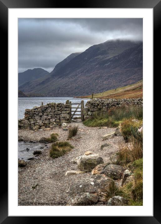 Crummock water shores Framed Mounted Print by Beverley Middleton