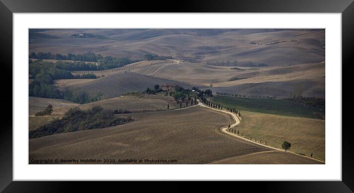 Tuscan Landscape Framed Mounted Print by Beverley Middleton