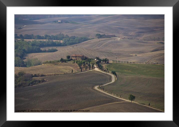 Tuscan Landscape Framed Mounted Print by Beverley Middleton