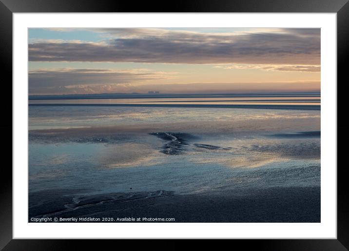 Late afternoon sun on Arnside estuary Framed Mounted Print by Beverley Middleton