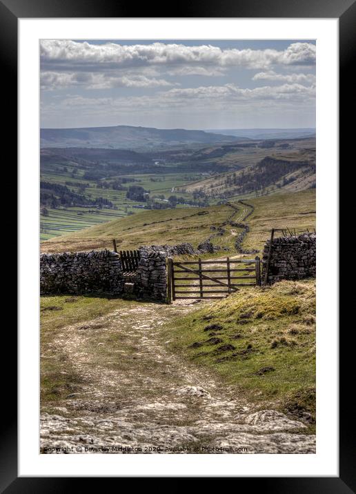 Top Mere Road from Kettlewell Framed Mounted Print by Beverley Middleton