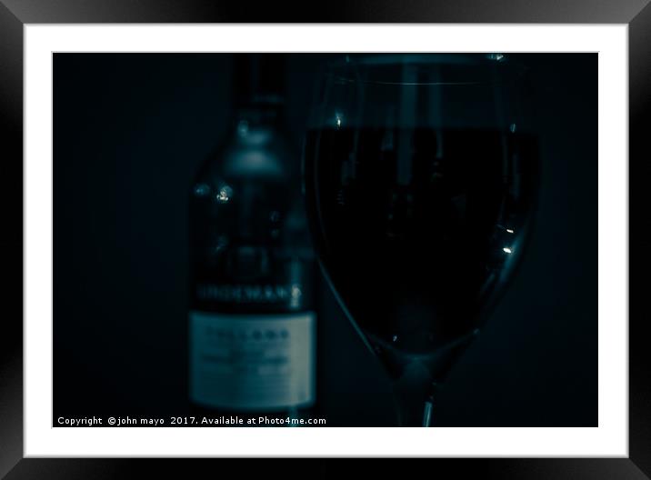 A glass of red, please. Framed Mounted Print by john mayo