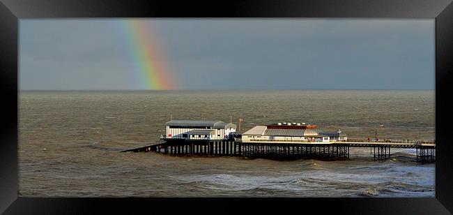  Rainbow over the pier Framed Print by Gordon Holmes