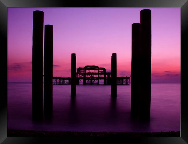 West Pier sunset 2 Framed Print by Terry Busby