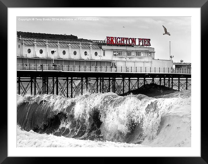  Brighton Pier storm Framed Mounted Print by Terry Busby