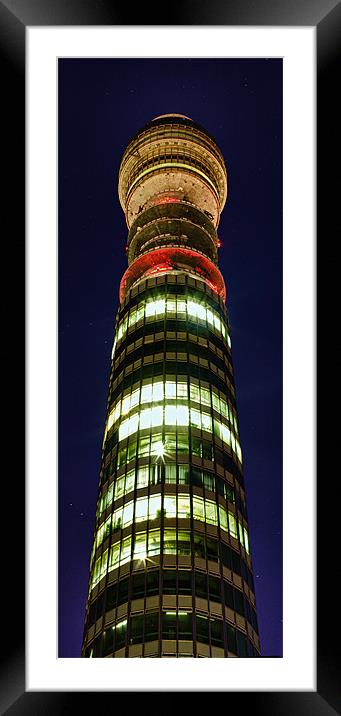 BT Tower by Night Framed Mounted Print by Steve Wilcox