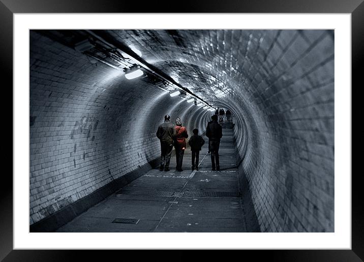 Walking Below The Thames Framed Mounted Print by Steve Wilcox