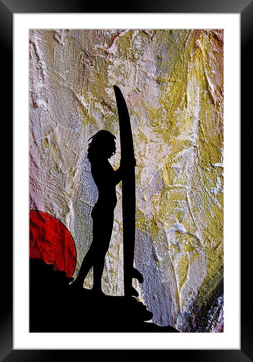 Surfer Girl Framed Mounted Print by Ian Jeffrey