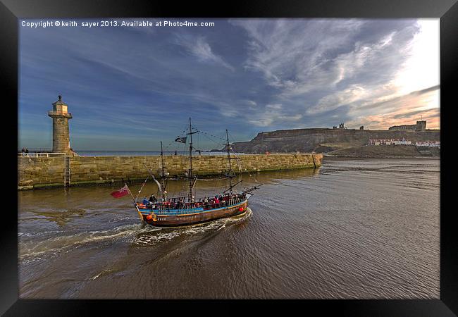 The Bark Endeavour Returns Home Framed Print by keith sayer