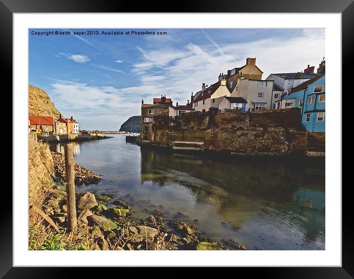 Harbour Entrance Staithes Framed Mounted Print by keith sayer