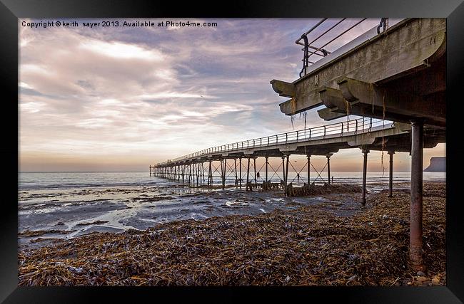 Saltburn Pier After The Storm Framed Print by keith sayer