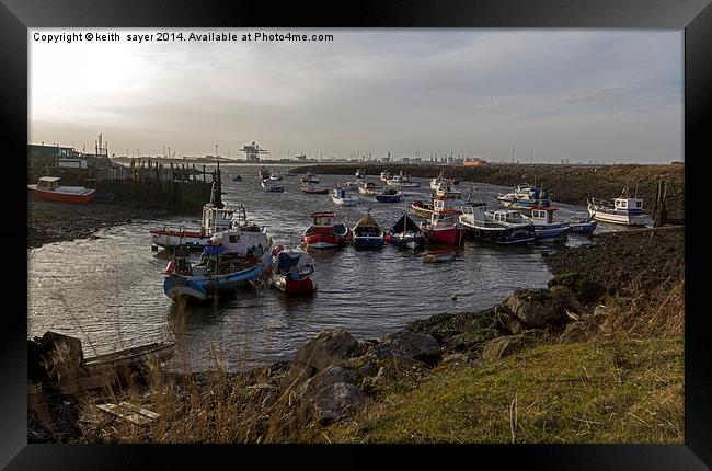 Boats Sheltering From The Weather Framed Print by keith sayer