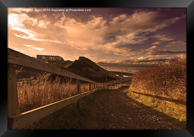 Path To The Beach at Saltburn Framed Print by keith sayer