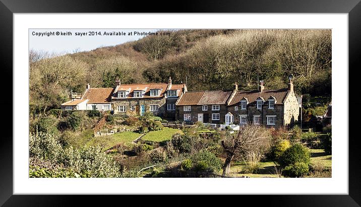 Cottages At Sandsend North Yorkshire Framed Mounted Print by keith sayer