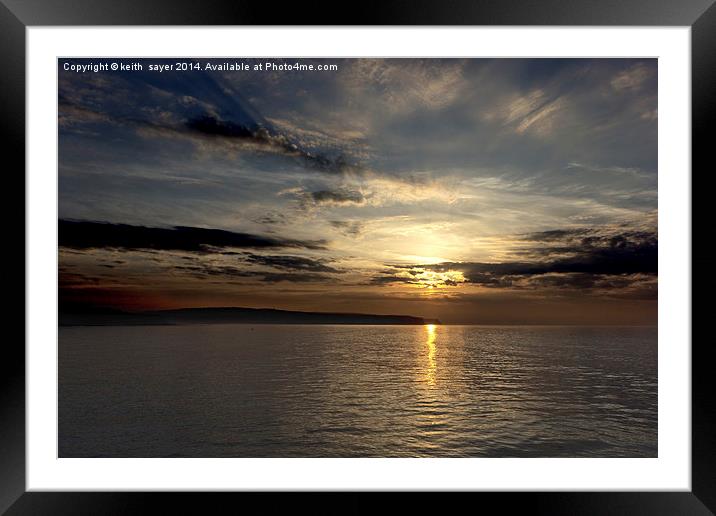 Sandsend Sunset Framed Mounted Print by keith sayer