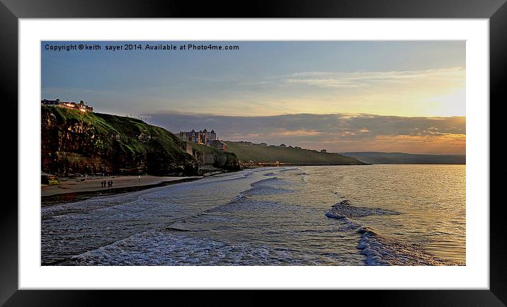 Whitby Beach Sunset Framed Mounted Print by keith sayer