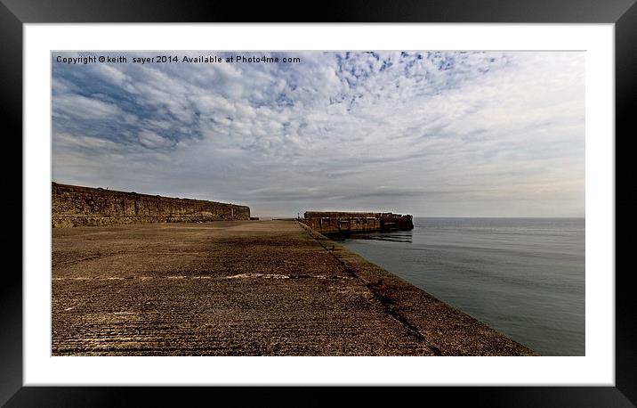 Skinningrove Jetty Framed Mounted Print by keith sayer