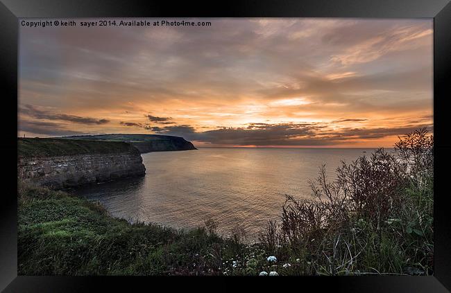  Boulby Cliffs at Sunset Framed Print by keith sayer