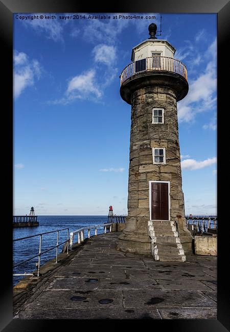  East Pier Lighthouse Whitby Framed Print by keith sayer