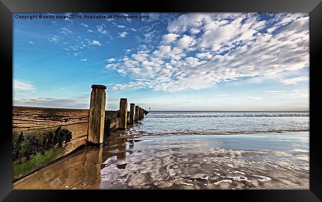 Redcar Sea Defence Framed Print by keith sayer