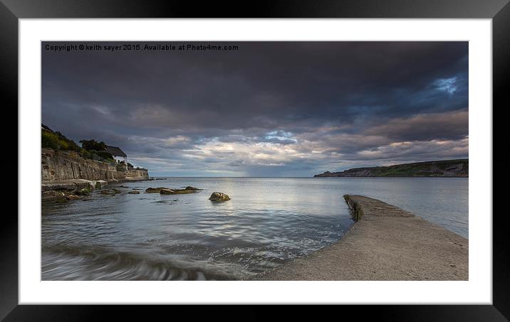  Tranquil Runswick Bay Framed Mounted Print by keith sayer