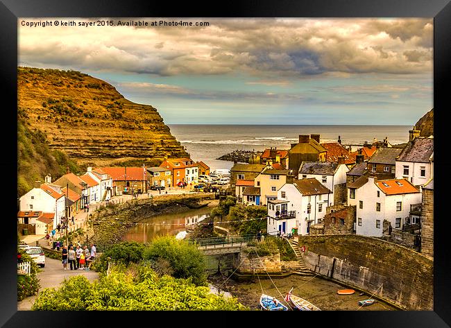  Staithes the popular view Framed Print by keith sayer