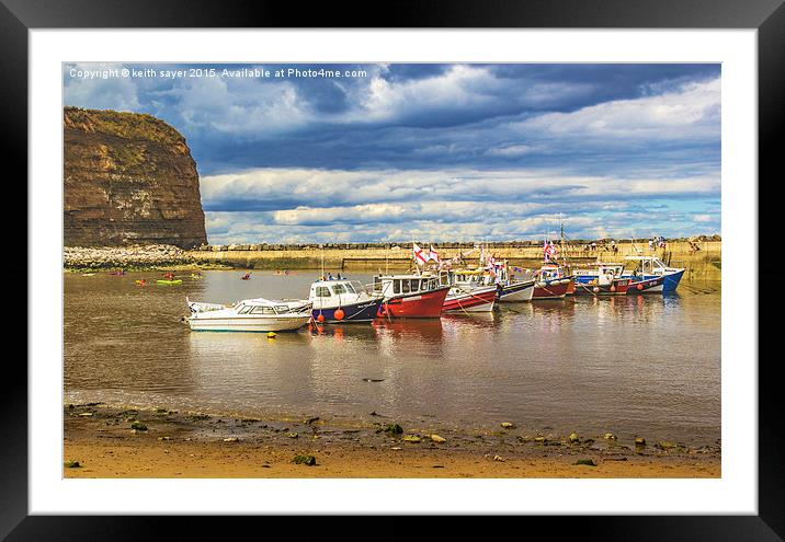  Boats In Staithes Harbour Framed Mounted Print by keith sayer