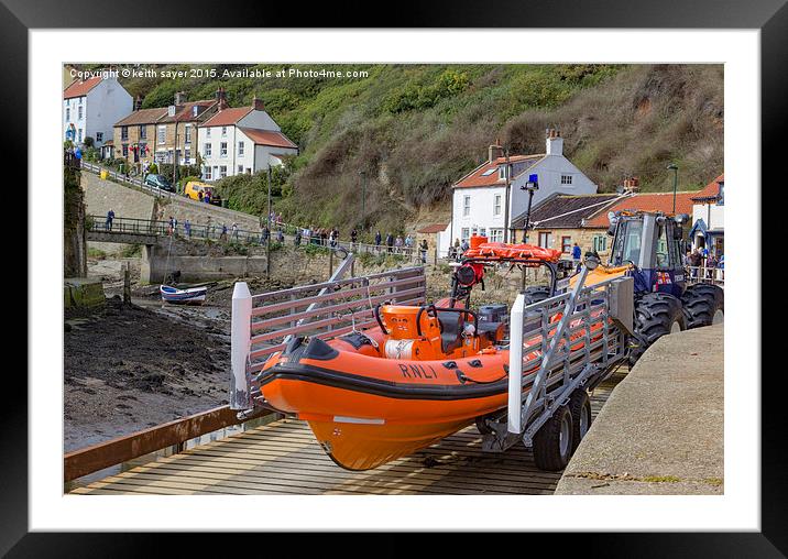  Staithes Inshore Lifeboat Framed Mounted Print by keith sayer