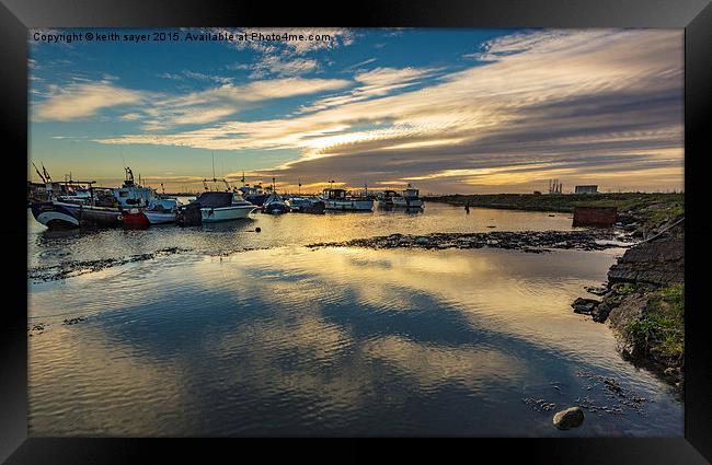 Setting Sun At Paddy's Hole  Framed Print by keith sayer