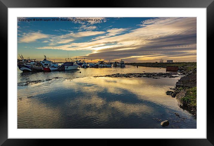 Setting Sun At Paddy's Hole  Framed Mounted Print by keith sayer