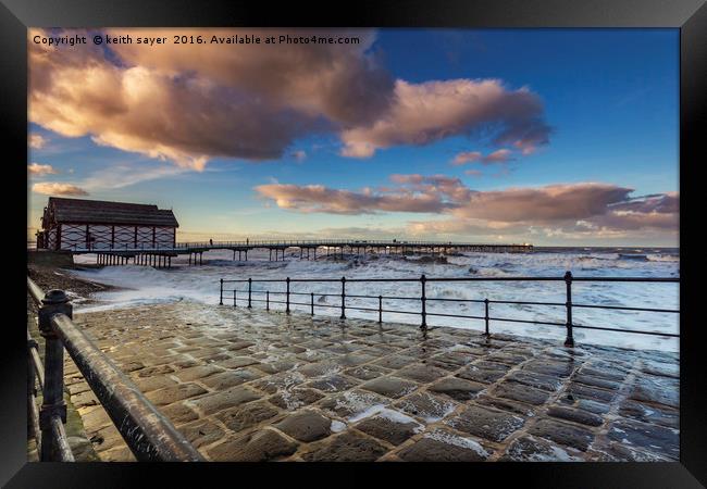 Saltburn Pier Framed Print by keith sayer