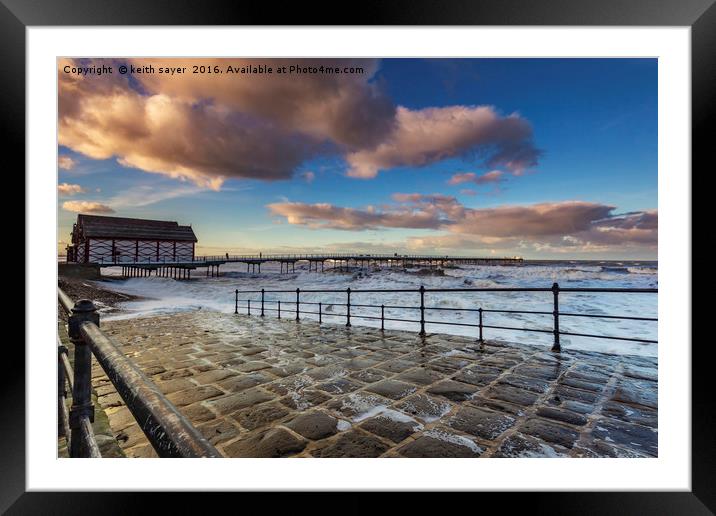 Saltburn Pier Framed Mounted Print by keith sayer