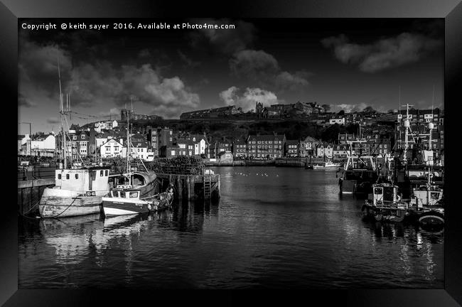Whitby Harbour Framed Print by keith sayer