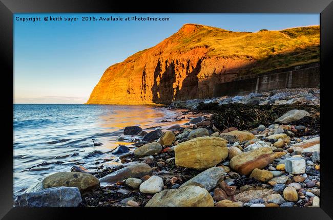As the sun sets Skinningrove. Framed Print by keith sayer