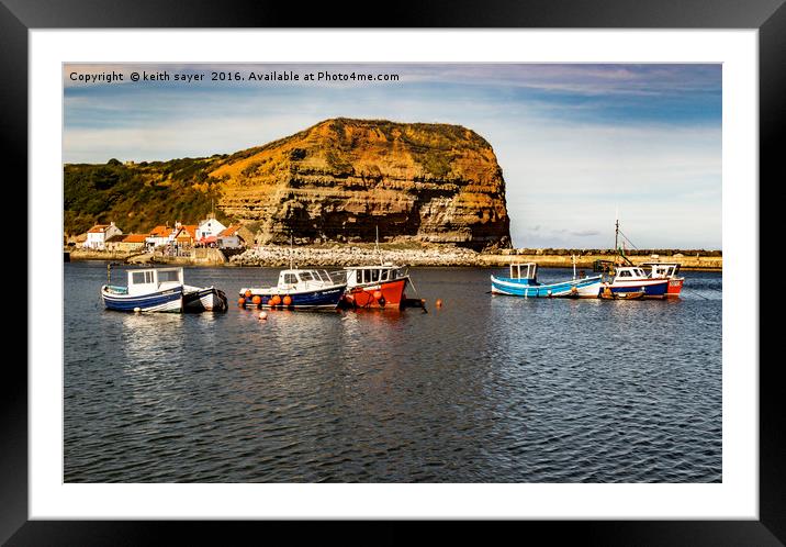 Staithes Harbour  Framed Mounted Print by keith sayer