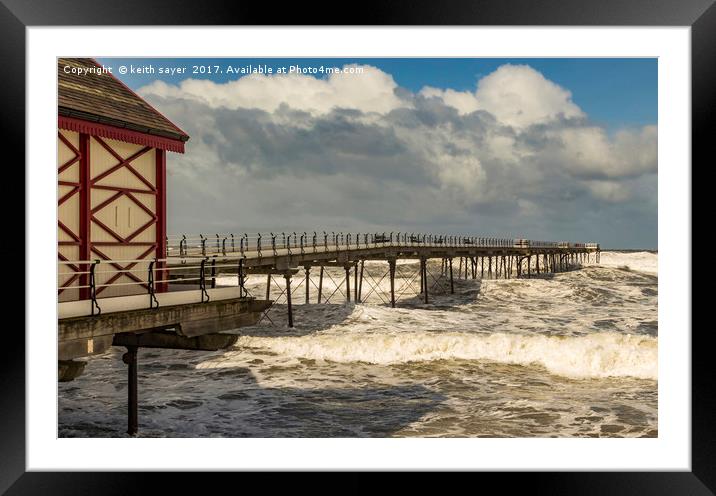 Saltburn Storm Framed Mounted Print by keith sayer
