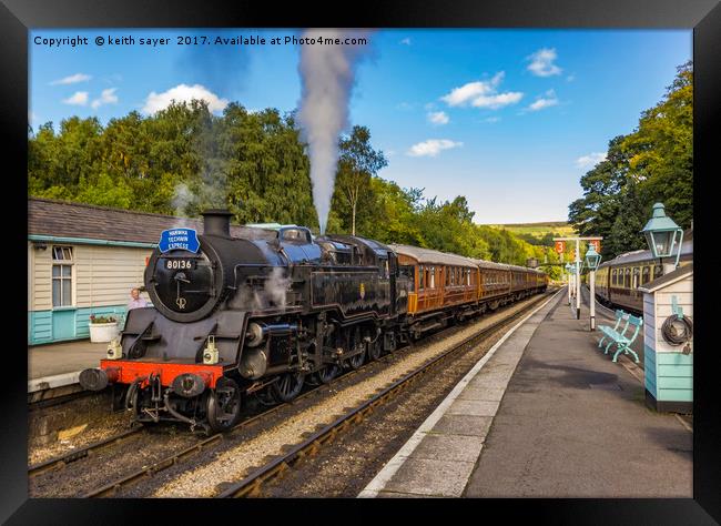 Leaving Grosmont Station Framed Print by keith sayer