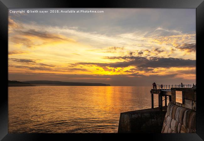 Watching the sunset Whitby Framed Print by keith sayer
