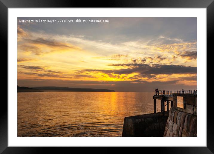 Watching the sunset Whitby Framed Mounted Print by keith sayer