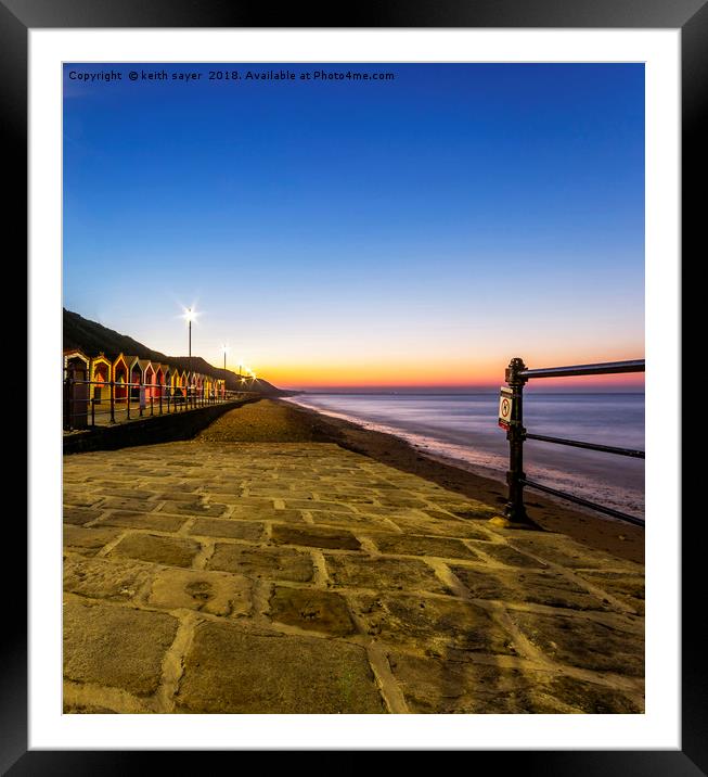Saltburn sunset North yorkshire Framed Mounted Print by keith sayer