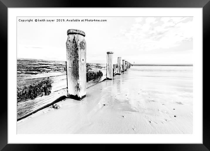 Sea Defence Redcar North Yorkshire Framed Mounted Print by keith sayer